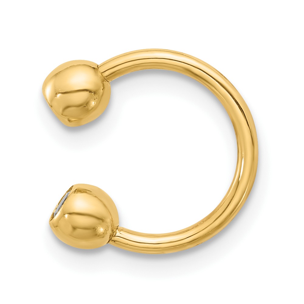 14k 16 Gauge Polished 4mm CZ Cartilage Ring (BD280)