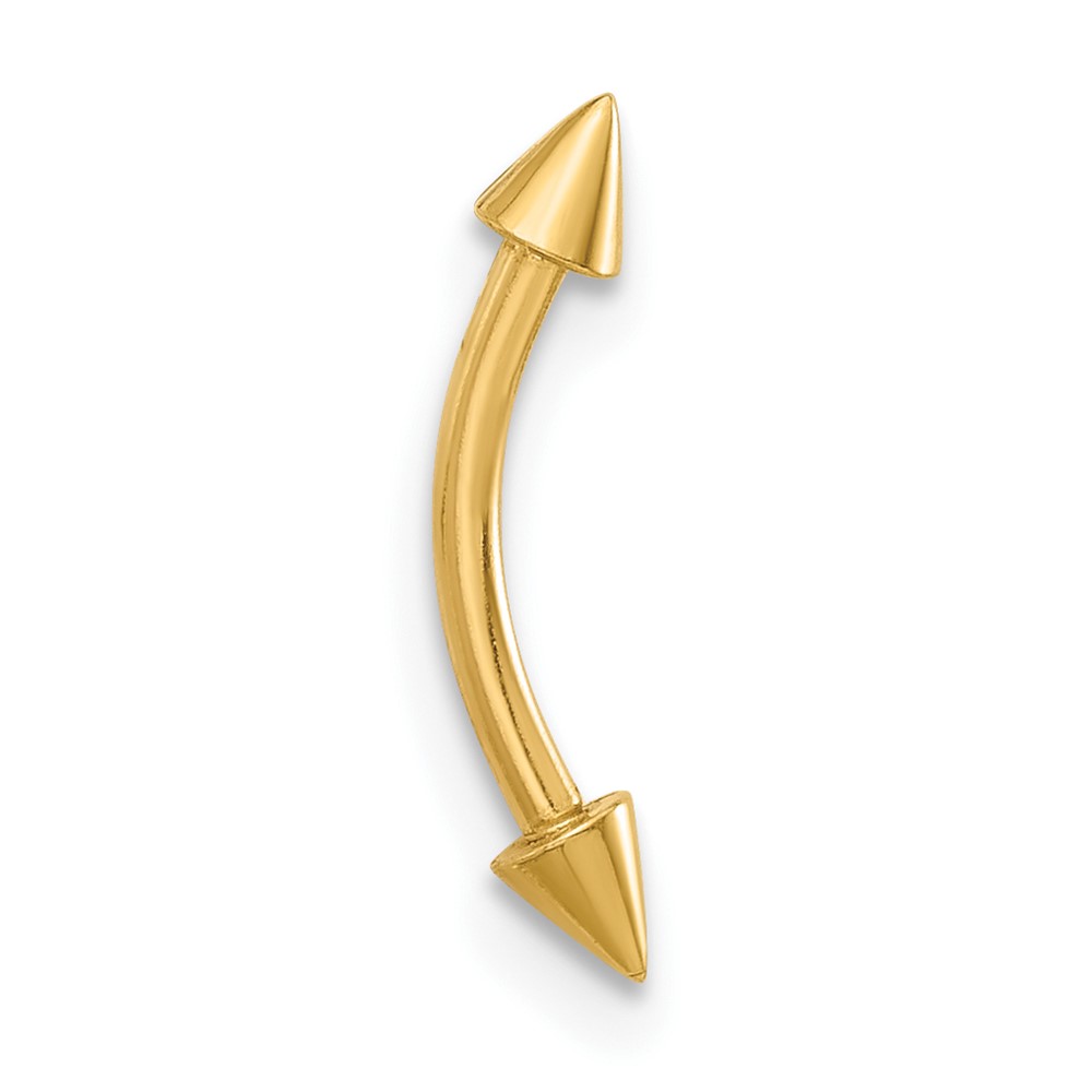 14K 16 Gauge Polished Spiked Eyebrow Ring (BD284)
