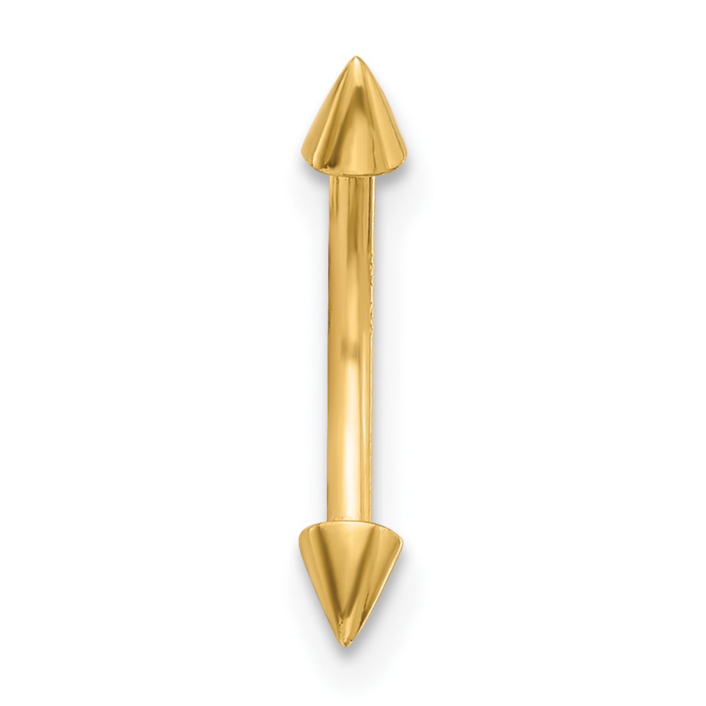 14K 16 Gauge Polished Spiked Eyebrow Ring (BD284)