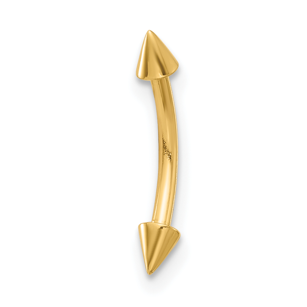 14K 16 Gauge Polished Spiked Eyebrow Ring (BD284)