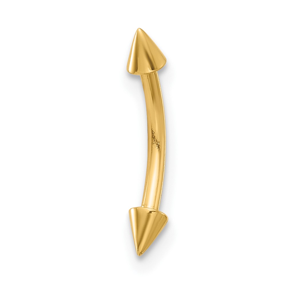 14K 16 Gauge Polished Spiked Eyebrow Ring (BD284)