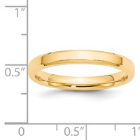 14K Yellow Gold 3mm Beveled Edge Comfort Fit Wedding Band view 4