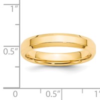 14K Yellow Gold 4mm Beveled Edge Comfort Fit Wedding Band view 4