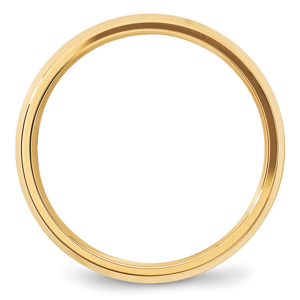 14k Yellow Gold 5mm Beveled Edge Comfort Fit Wedding Band Size 9 (BEC050-9)