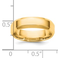 14K 5.5mm Yellow Gold Bevel Edge Comfort Fit Band view 4