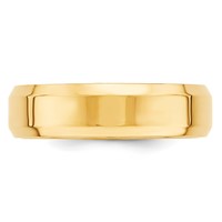 14K Yellow Gold 6mm Beveled Edge Comfort Fit Wedding Band, Size 4 view 3