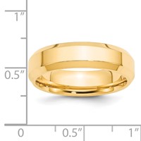 14K Yellow Gold 6mm Beveled Edge Comfort Fit Wedding Band, Size 4 view 4