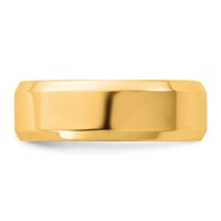 14K 6.5mm Yellow Gold Bevel Edge Comfort Fit Band view 3