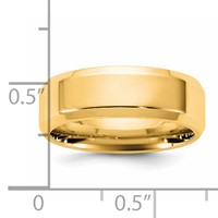 14K 6.5mm Yellow Gold Bevel Edge Comfort Fit Band view 4