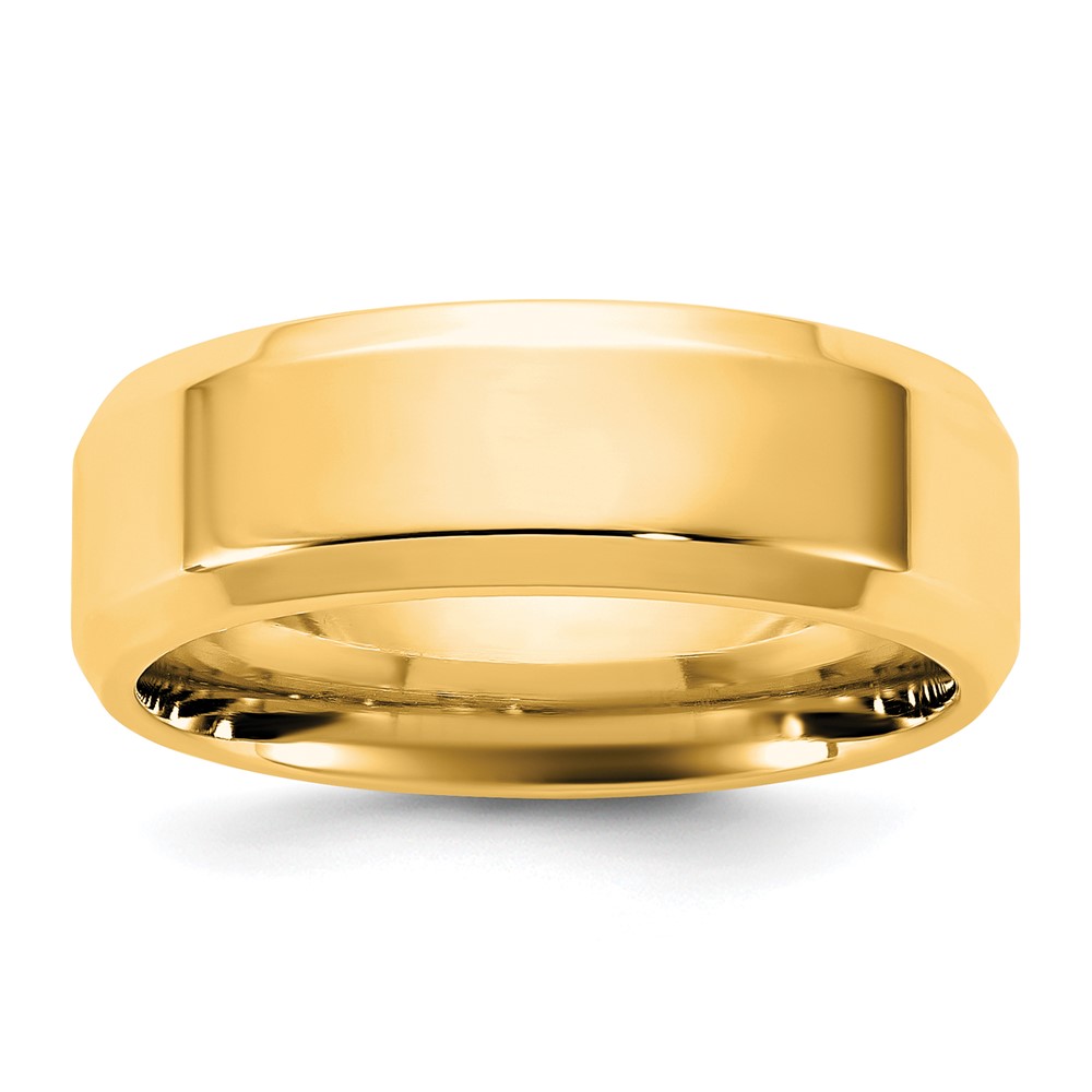 14K 6.5mm Yellow Gold Bevel Edge Comfort Fit Band