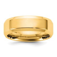 14K 6.5mm Yellow Gold Bevel Edge Comfort Fit Band view 1