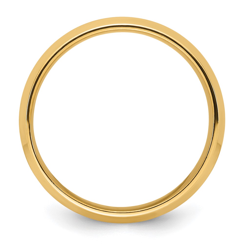 14k Yellow Gold 7mm Beveled Edge Comfort Fit Wedding Band Size 10 (BEC070-10)