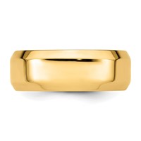14K Yellow Gold 8mm Beveled Edge Comfort Fit Wedding Band view 4