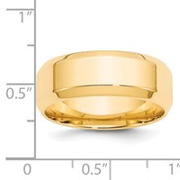 14K Yellow Gold 8mm Beveled Edge Comfort Fit Wedding Band view 5