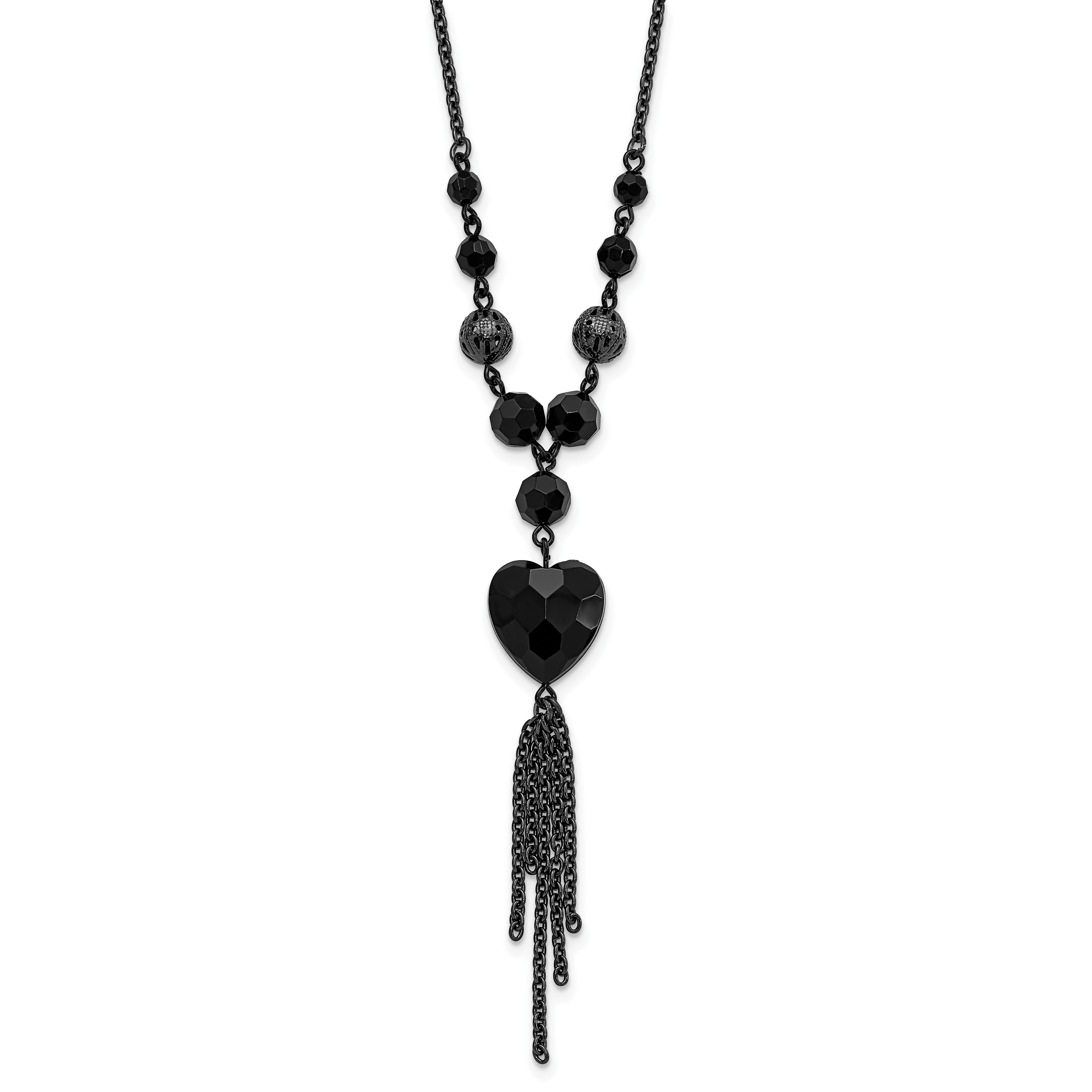 1928 Jewelry - Black-plated Black Acrylic Beads 16in Necklace for sale ...