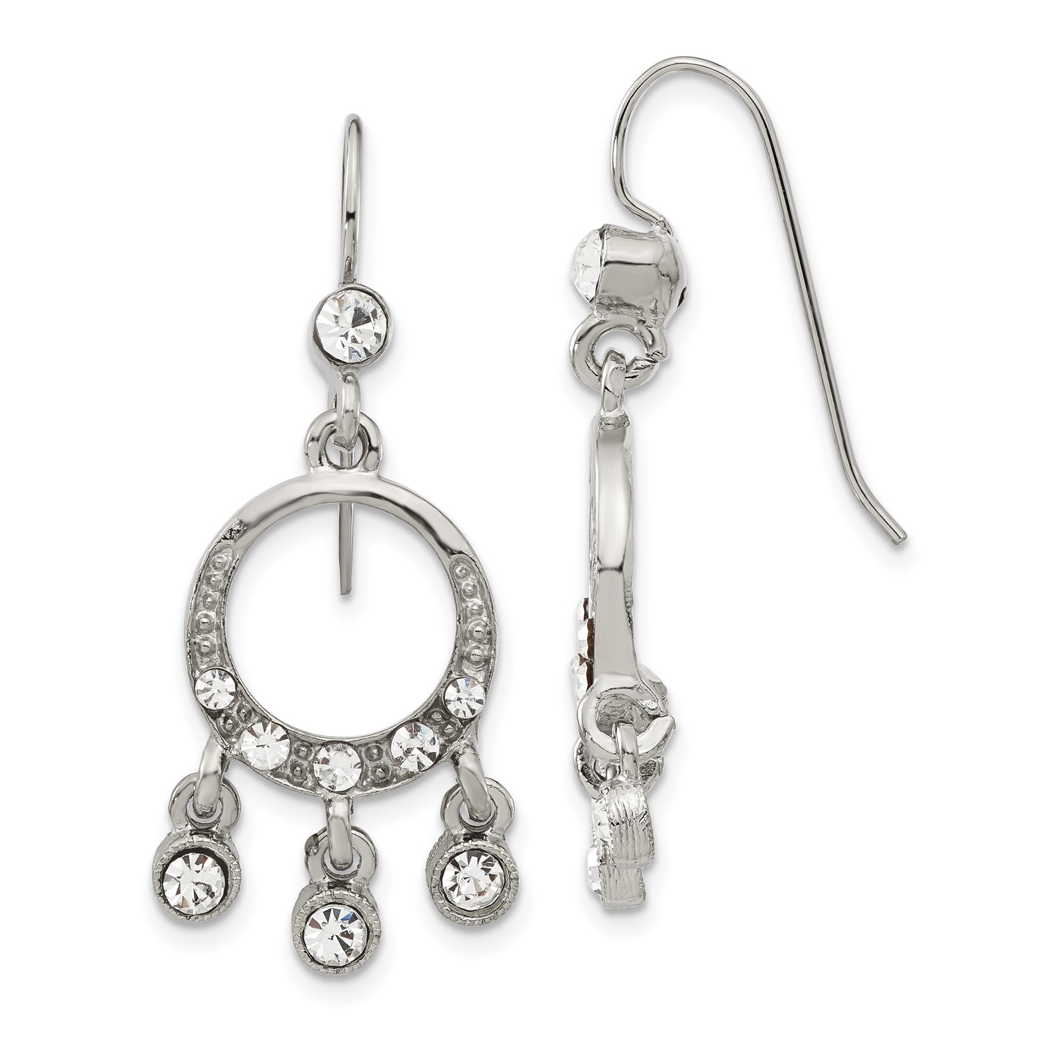 Silver Tone Clear Crystal Amore Mini Chandelier Earrings Image Is Loading Silver Tone Clear Crystal Amore Mini Chandelier Earrings