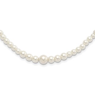 1928 Jewelry Gold-tone Clasp 2mm to 8mm Ivory Imitation Pearl Graduated Strand 18 inch Necklace