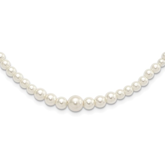 1928 Jewelry Gold-tone Clasp 2mm to 8mm Ivory Imitation Pearl Graduated Strand 18 inch Necklace