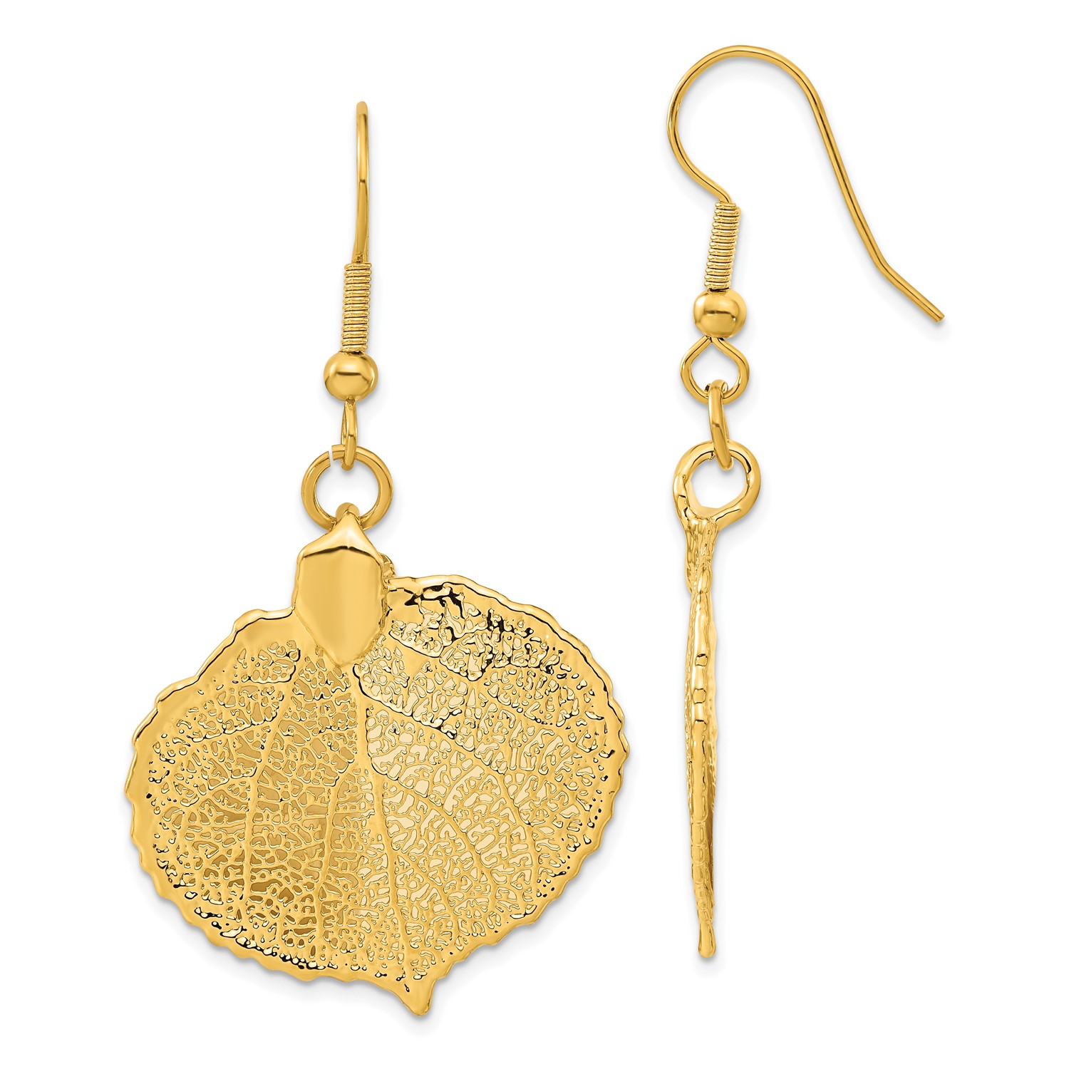 24k Gold Dipped Aspen Leaf Dangle Earrings Ebay 24k Gold Dipped Aspen Leaf Dangle Earrings 1 8in X 1in