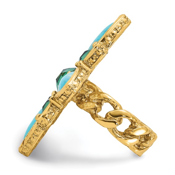 Laundry Gold-tone Resin & Simulated Composite Stones Ring