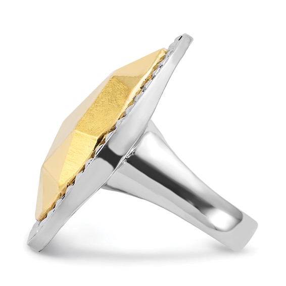 Laundry Silver-tone w/Simulated Gold-tone Pear Ring