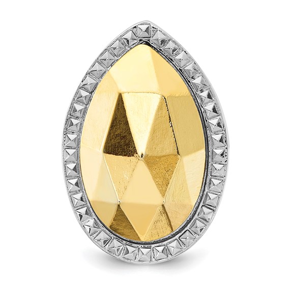 Laundry Silver-tone w/Simulated Gold-tone Pear Ring