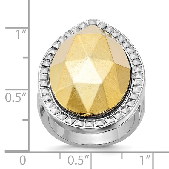Laundry Silver-tone w/Simulated Gold-tone Pear Ring