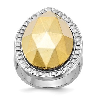 Laundry Silver-tone w/Simulated Gold-tone Pear Ring