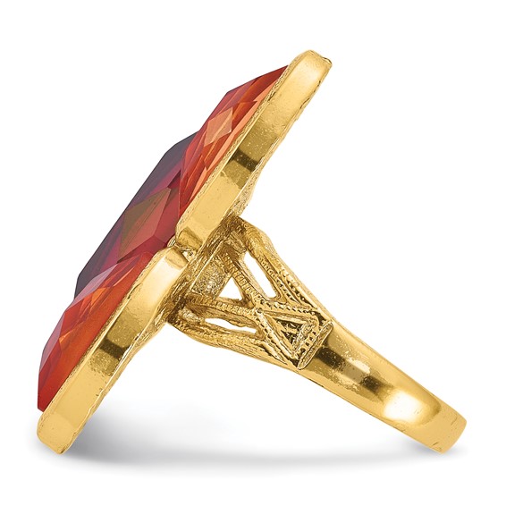 Laundry Gold-tone Peach & Raspberry Resin Stones Ring