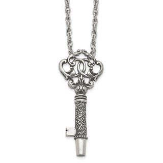 1928 Jewelry Pewter-tone 30 inch Key Functional Whistle Necklace