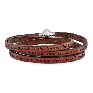 AMEN Lord's Prayer Brown Leather Wrap