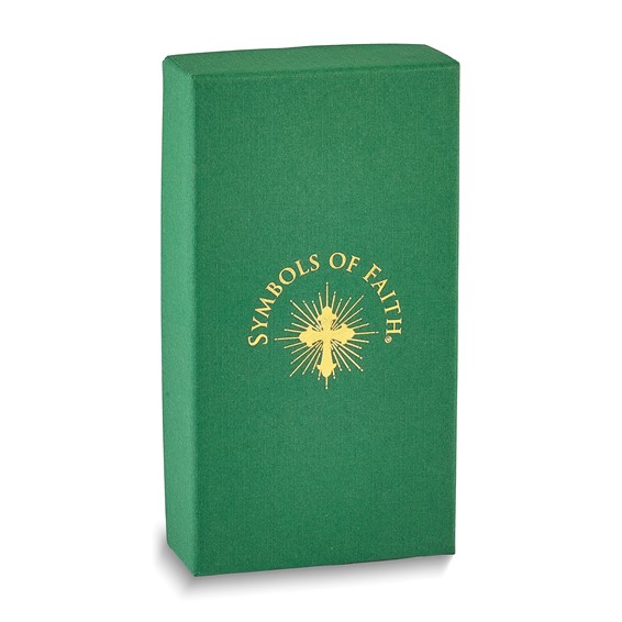 Symbols of Faith Pewter Silver-tone Cross Cap Glass Vial 30 Inch Necklace