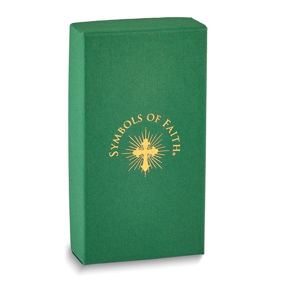 Symbols Of Faith Antique Pewter and Silver-tone Glass Cross Vial with Screw Cap 30 inch Necklace