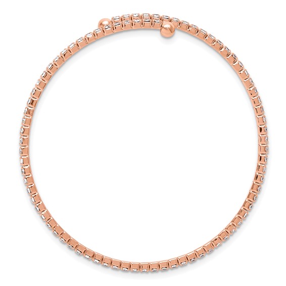 Flash Rose-Tone Crystal Single Row Wrap Bracelet