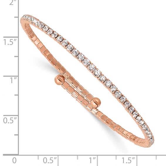Flash Rose-Tone Crystal Single Row Wrap Bracelet