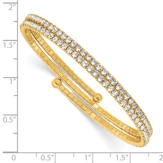 Flash Gold-tone Crystal 2 Row Wrap Bracelet