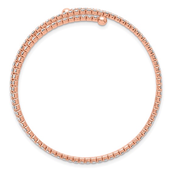 Flash Rose-Tone Crystal 2 Row Wrap Bracelet