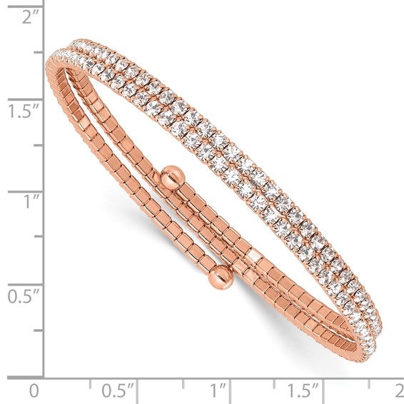 Flash Rose-Tone Crystal 2 Row Wrap Bracelet