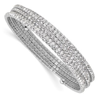 Silver-tone Crystal 5 Row Wrap Bracelet