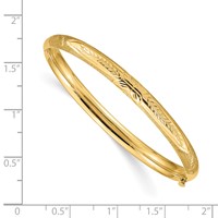 14K Yellow Gold 3/16 Florentine 5mm Hinged Bangle view 3