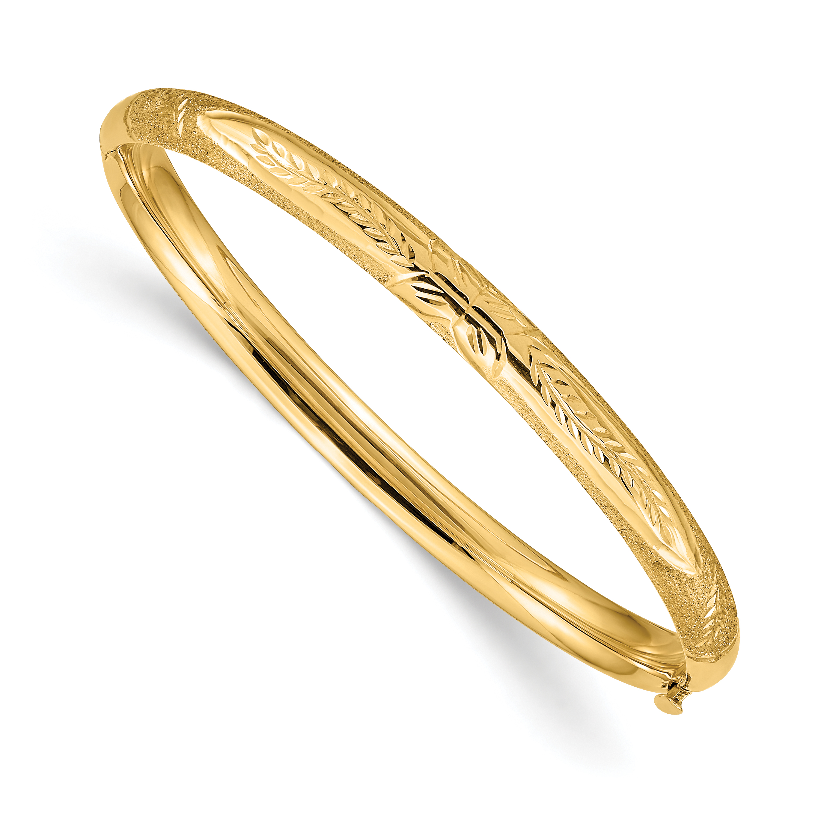 14k Florentine Hinged Baby Bangle (BF3/16)