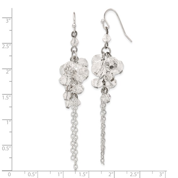 1928 Jewelry Silver-tone Clear Crystal Bead Cluster Drop Earrings