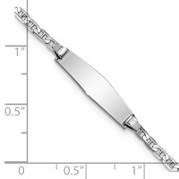 14K White Gold Polished Solid Chain Solid Plate Anchor Link Soft Diamond Shape 19.5x5.5mm Plate ID Bracelet - 6in view 3