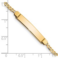 14K Yellow Gold Polished Solid Chain Solid Plate Curb Link 26x 5mm Plate ID Bracelet, 6" view 3