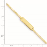 14K Yellow Gold Polished Solid Chain Solid Plate Curb Link 18.5x 5mm Plate ID Bracelet, 6" view 4