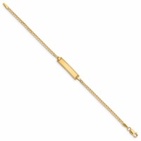 14K Yellow Gold Polished Solid Chain Solid Plate Curb Link 18.5x 5mm Plate ID Bracelet, 6" view 2
