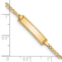 14K Yellow Gold Polished Solid Chain Solid Plate Curb Link 18.5x 5mm Plate ID Bracelet, 6" view 3