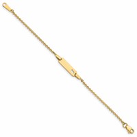 14K Yellow Gold Polished Cut-out Heart 18x 5mm Plate ID Bracelet, 6" view 2