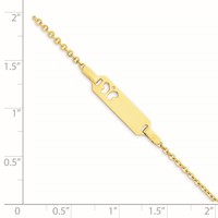 14K Yellow Gold Polished Cut-out Butterfly 18x 5mm Plate ID Bracelet, 6" view 4
