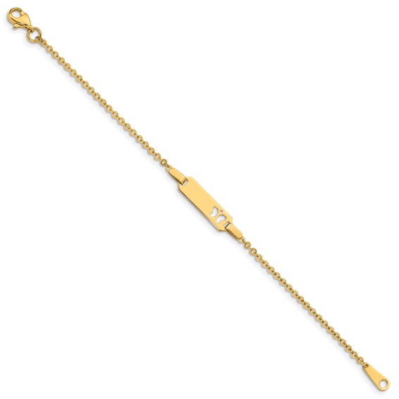 14K Polished Cut-out Butterfly 18x5mm Plate 6 inch Baby/Child ID Bracelet